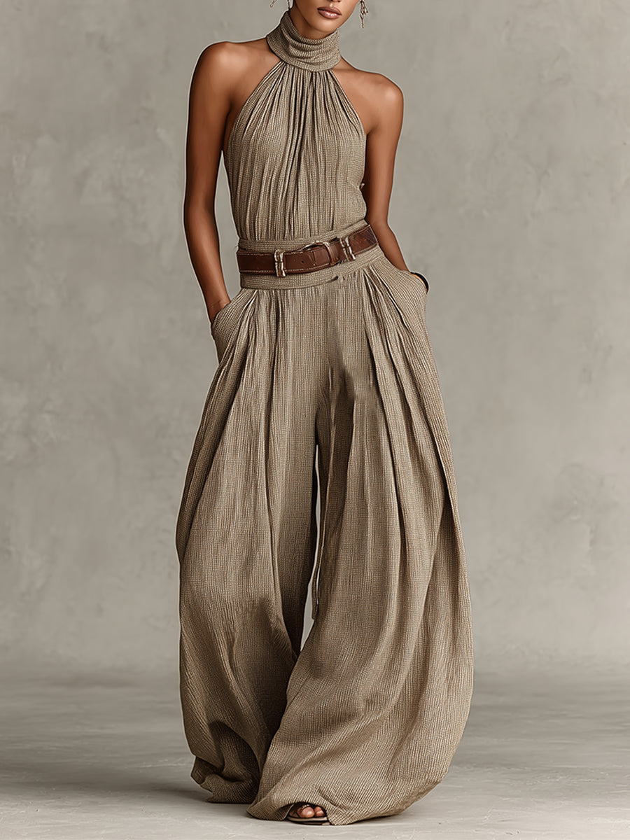 Jerina - Wide Leg Jumpsuit with Supportive Neckline