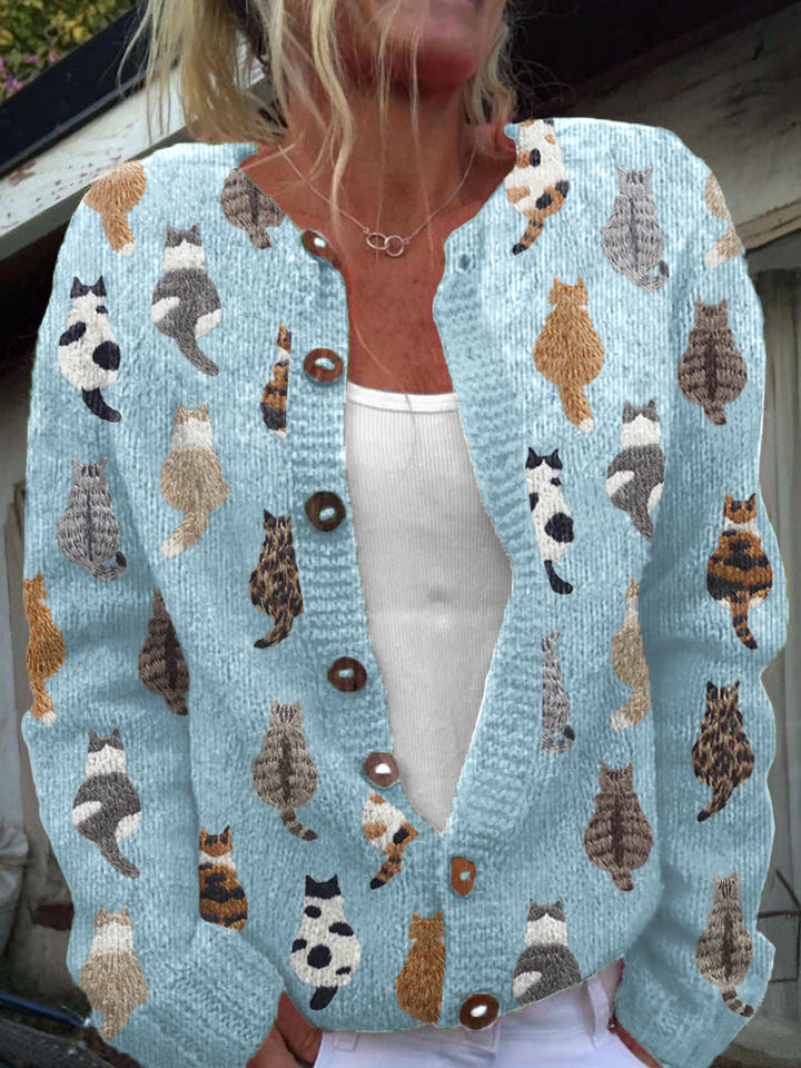 Charlotte | Cat Print Cardigan