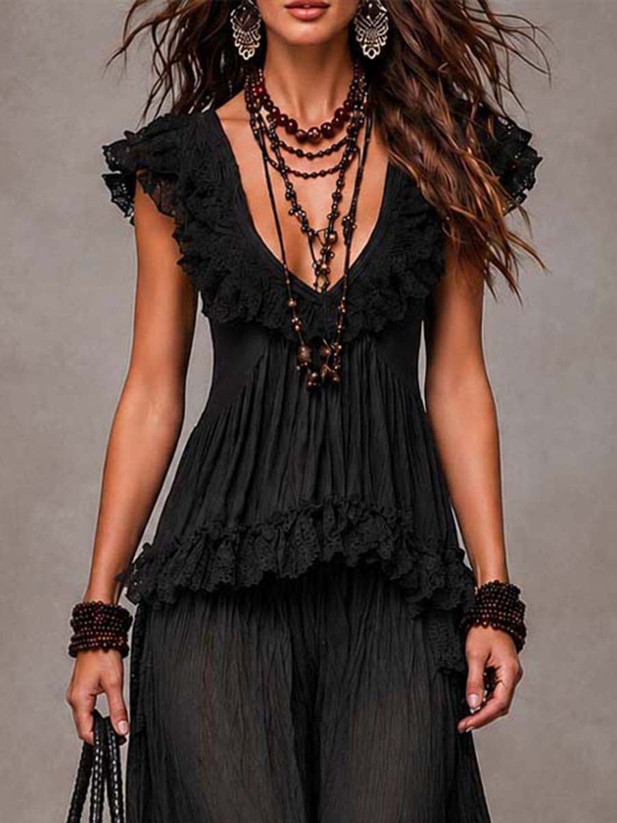 Raven | Bohemian V-Neck Set