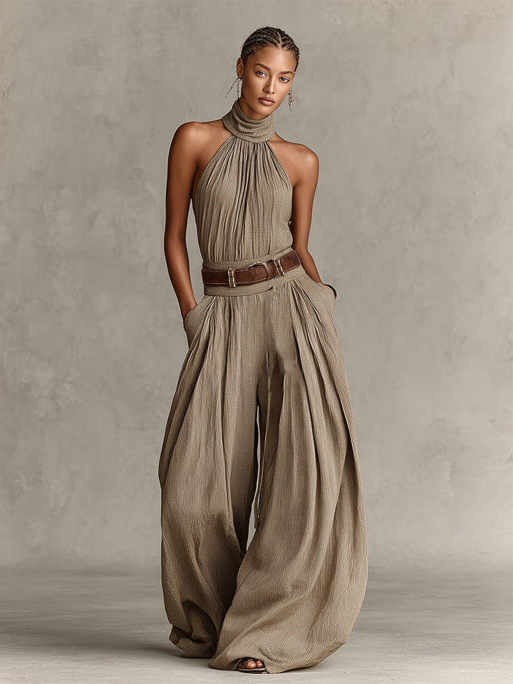 Jerina - Wide Leg Jumpsuit with Supportive Neckline