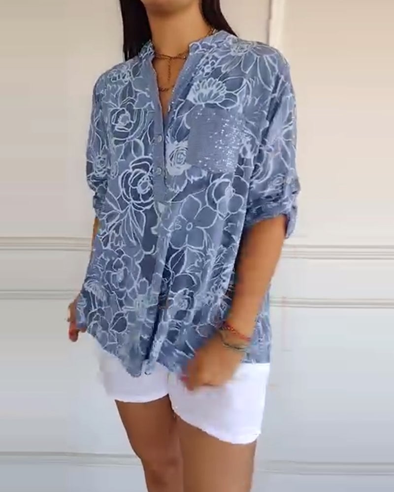 Margot | Printed V-Neck Blouse