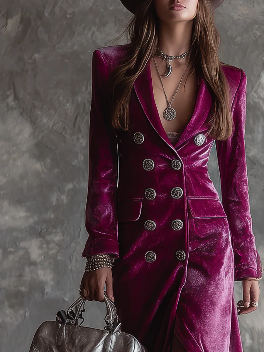Seville | Vintage Velvet Long Blazer