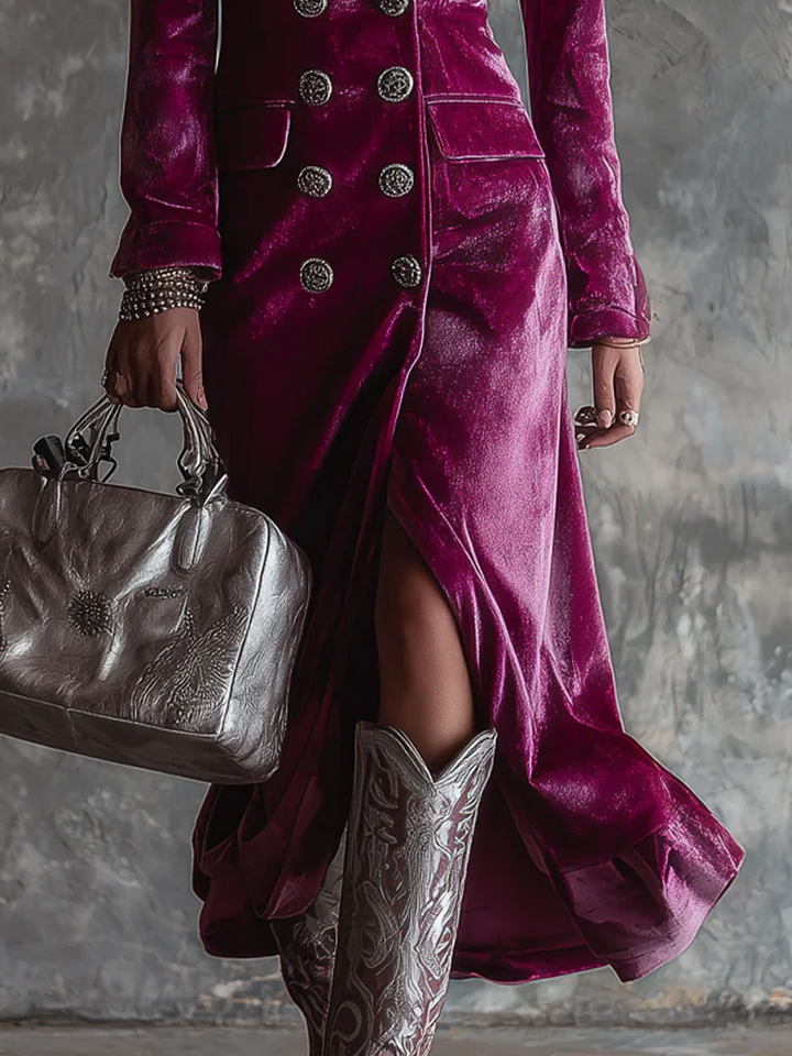 Seville | Vintage Velvet Long Blazer