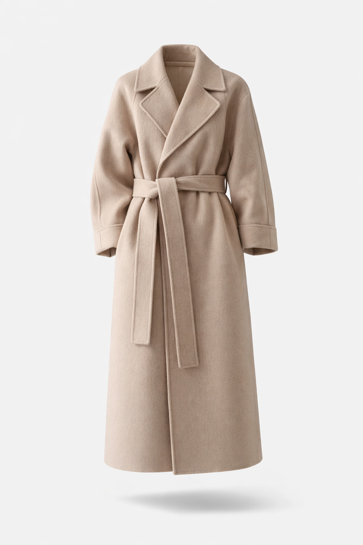 Kaithlin - Elegant Belted Long Coat