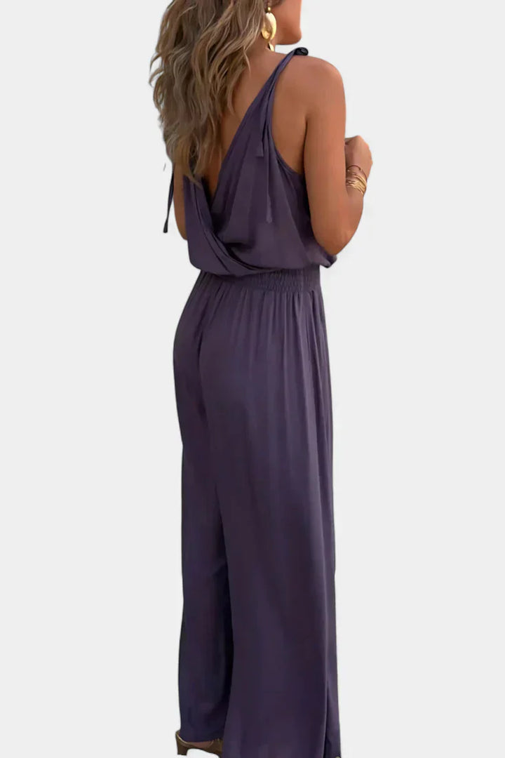 Donatila Unique Jumpsuit with Golden Details and Open Legs