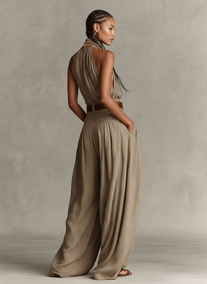 Jerina - Wide Leg Jumpsuit with Supportive Neckline