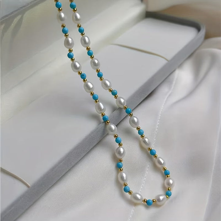 Willa™ | Pearl and Turquoise Beads Necklace