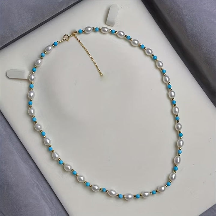 Willa™ | Pearl and Turquoise Beads Necklace