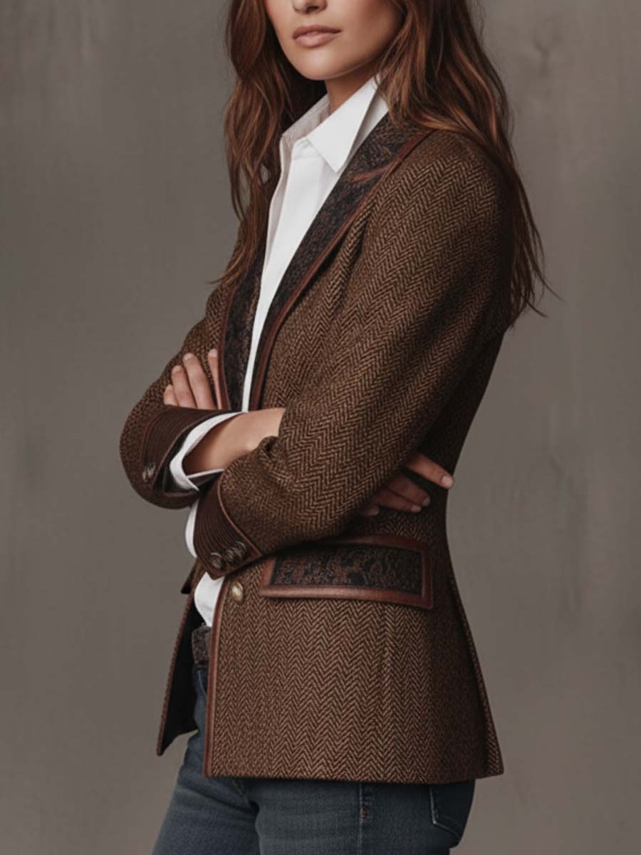 Wynn | Herringbone Panel Blazer