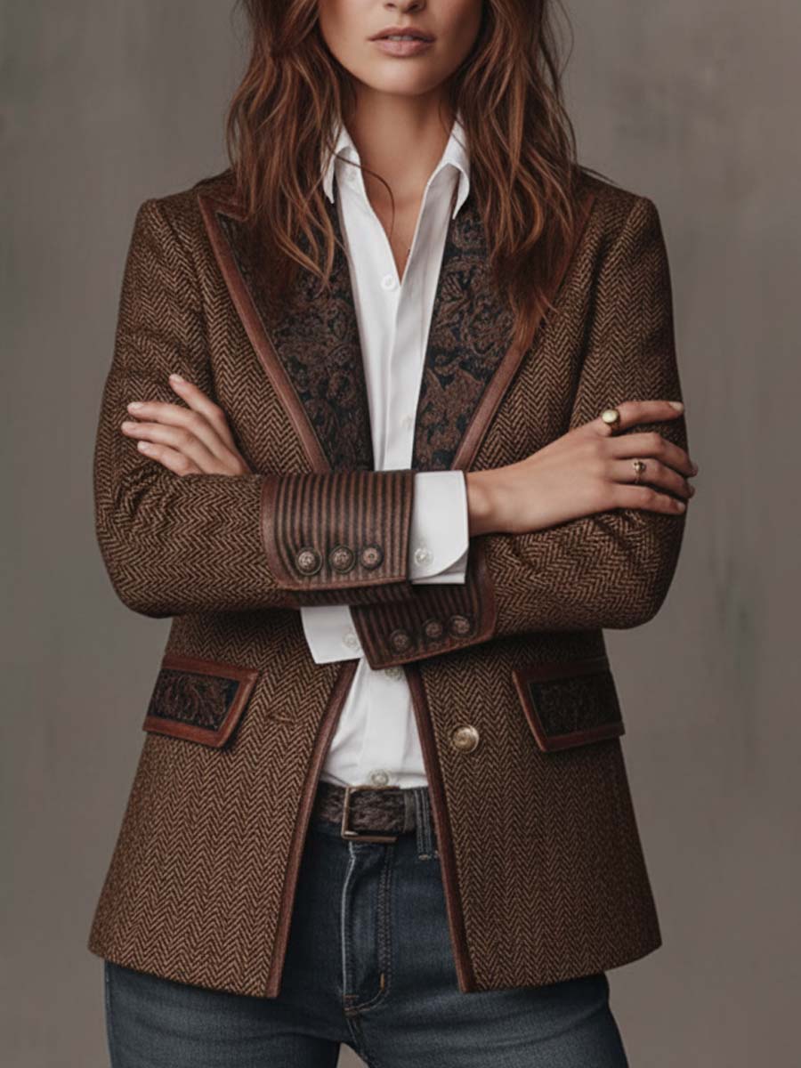 Wynn | Herringbone Panel Blazer