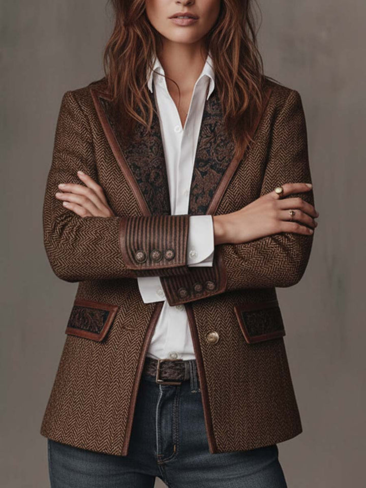 Wynn | Herringbone Panel Blazer