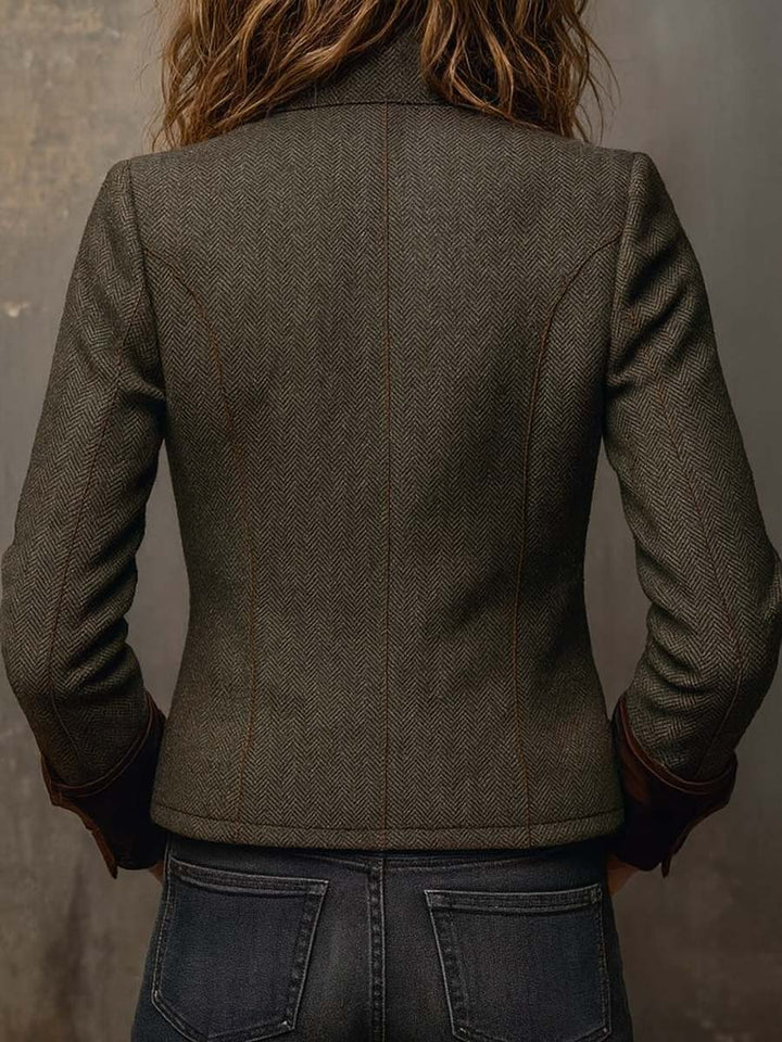Maren | Herringbone Contrast Blazer