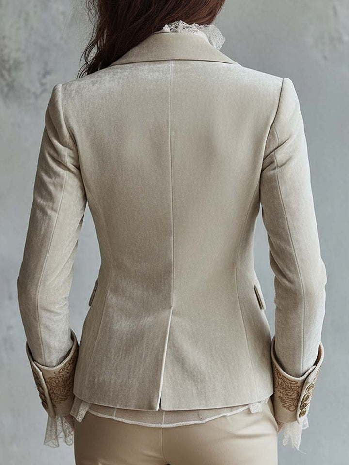 Isolde | Ivory Embroidered Blazer