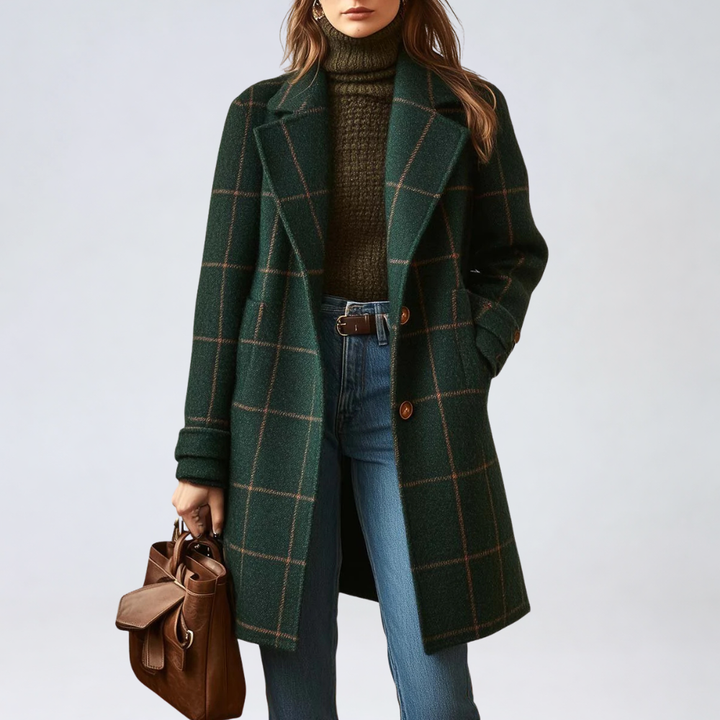 Hailey - Wool Check Coat