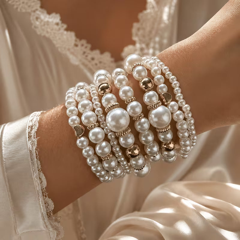 Celeste™ | Pearl Stacking Bracelet Set of 8