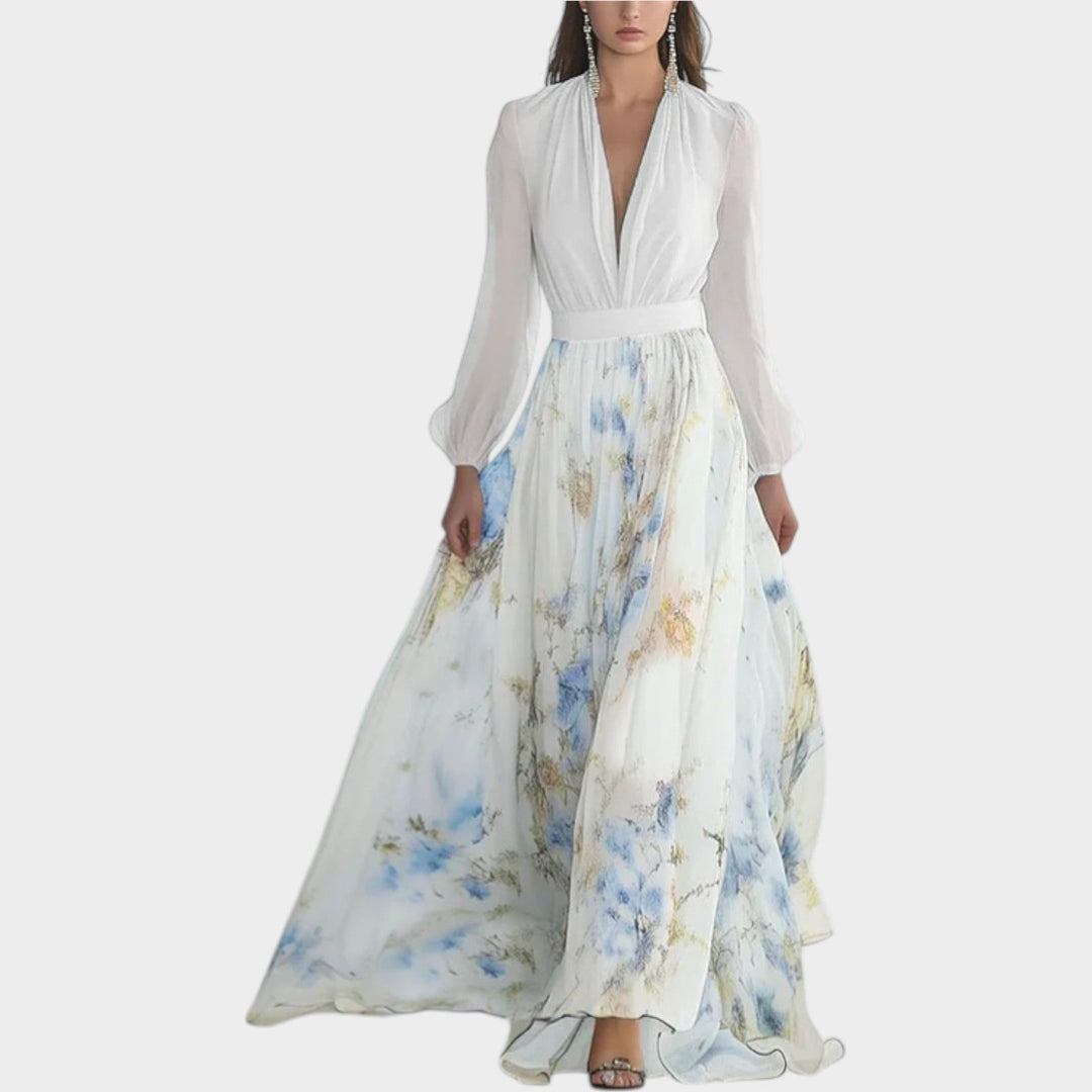 Celeste | Floral Chiffon Maxi Dress