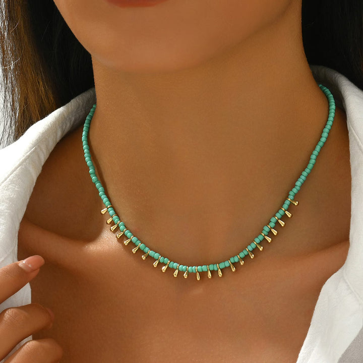 Carys™ | Turquoise and Gold Necklace