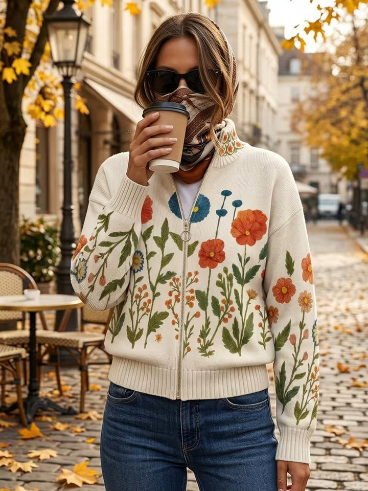 Wrenna | Wildflower Zip Cardigan