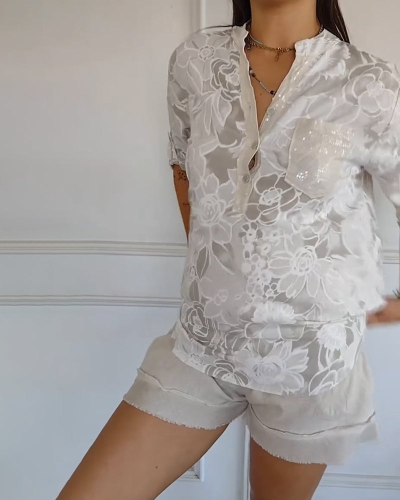 Margot | Printed V-Neck Blouse