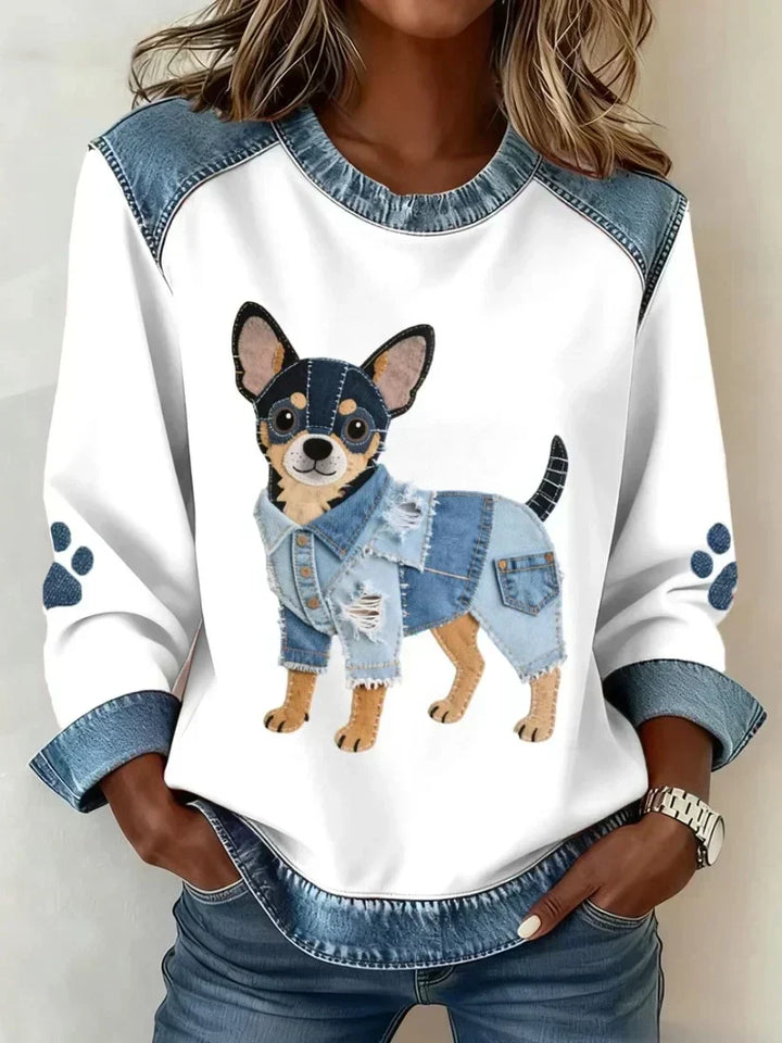 Lilah | Dachshund Patchwork Sweatshirt