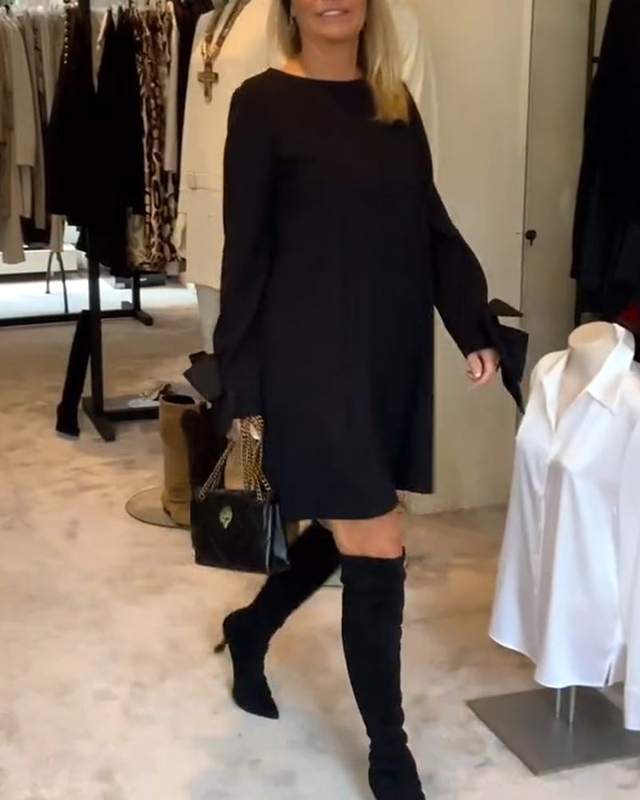 NIA – ELEGANT BOW-SLEEVE MINI DRESS