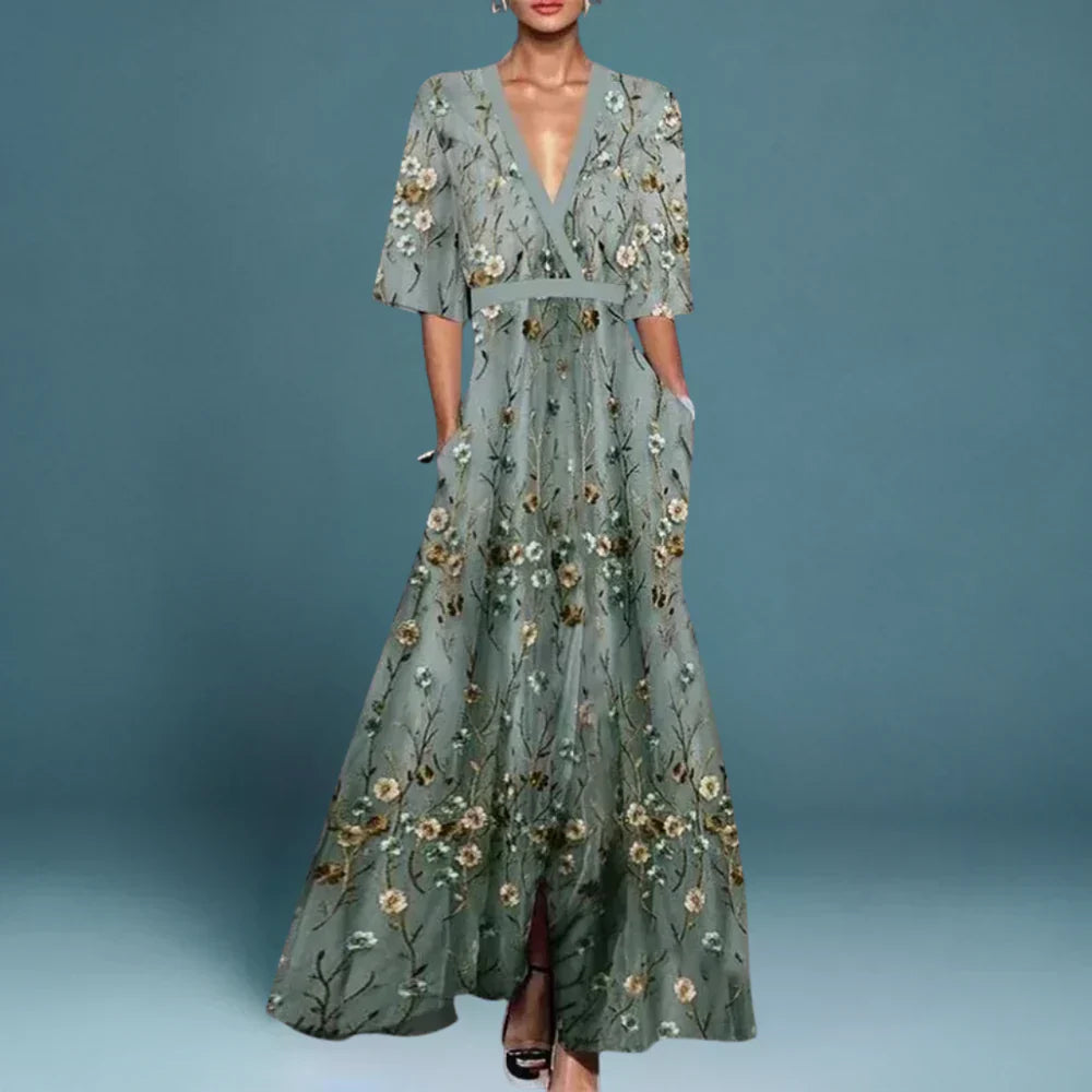 Tess | Elegant Maxi Dress with Floral Pattern