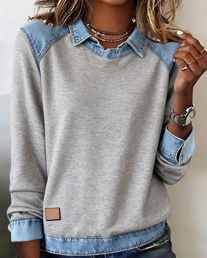 Esmée | Denim-Detail Polo Jumper
