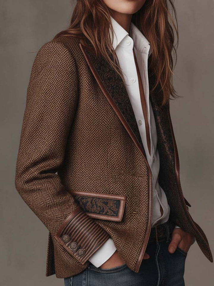 Wynn | Herringbone Panel Blazer