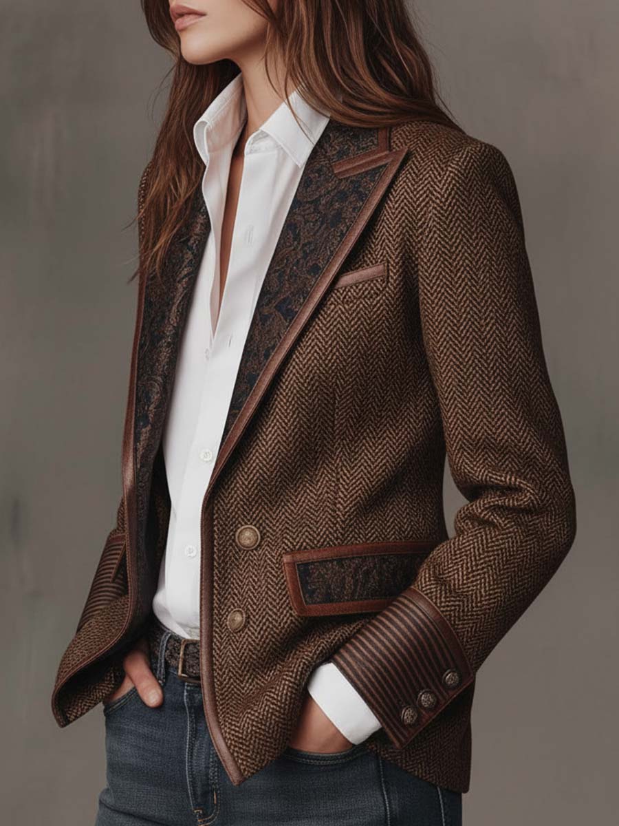 Wynn | Herringbone Panel Blazer