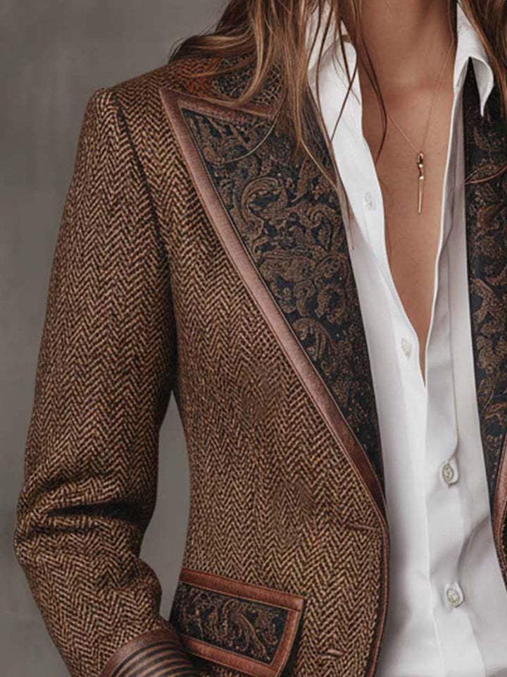 Wynn | Herringbone Panel Blazer