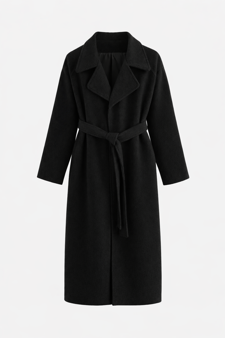 Kaithlin - Elegant Belted Long Coat