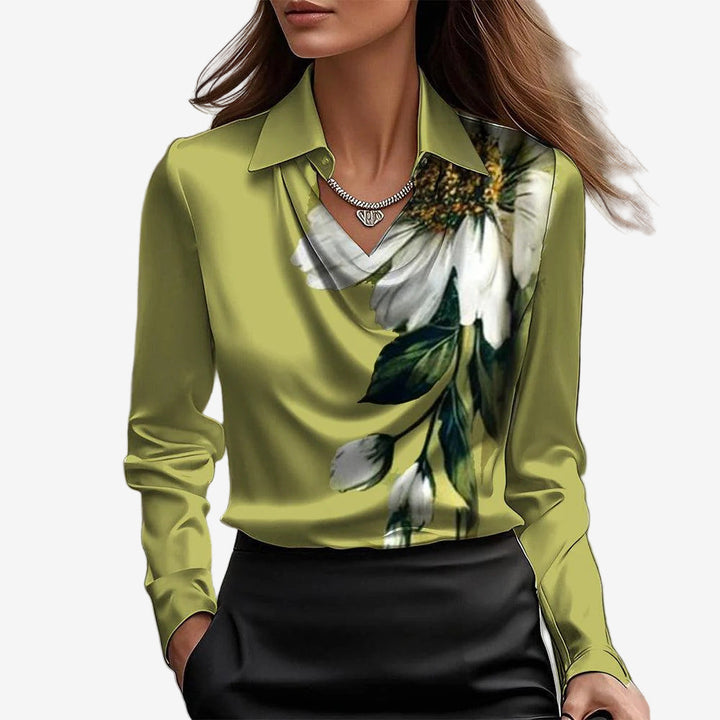 Elira | Draped Satin Blouse