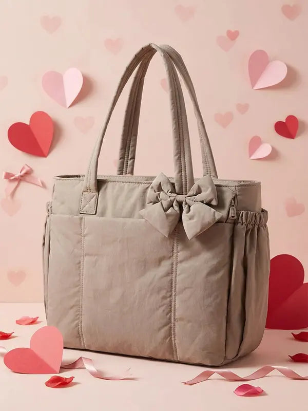Veja™ | Women's Insulated Puffer Tote Bag Laptop & Cup Holder Casual Work Bag