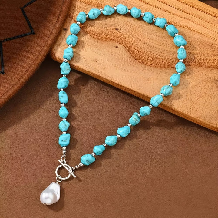 Uma™ | Turquoise and Pearl Silver Necklace