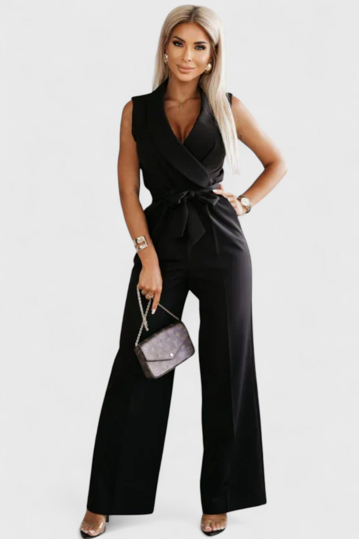 Elegant Sleeveless Montserrat Mono with Knot and Fluid Fall