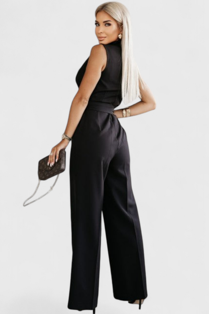 Elegant Sleeveless Montserrat Mono with Knot and Fluid Fall