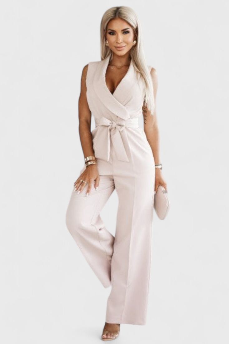 Elegant Sleeveless Montserrat Mono with Knot and Fluid Fall