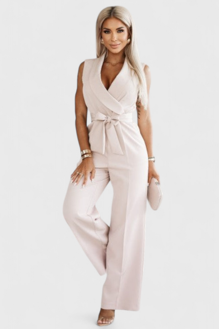 Elegant Sleeveless Montserrat Mono with Knot and Fluid Fall