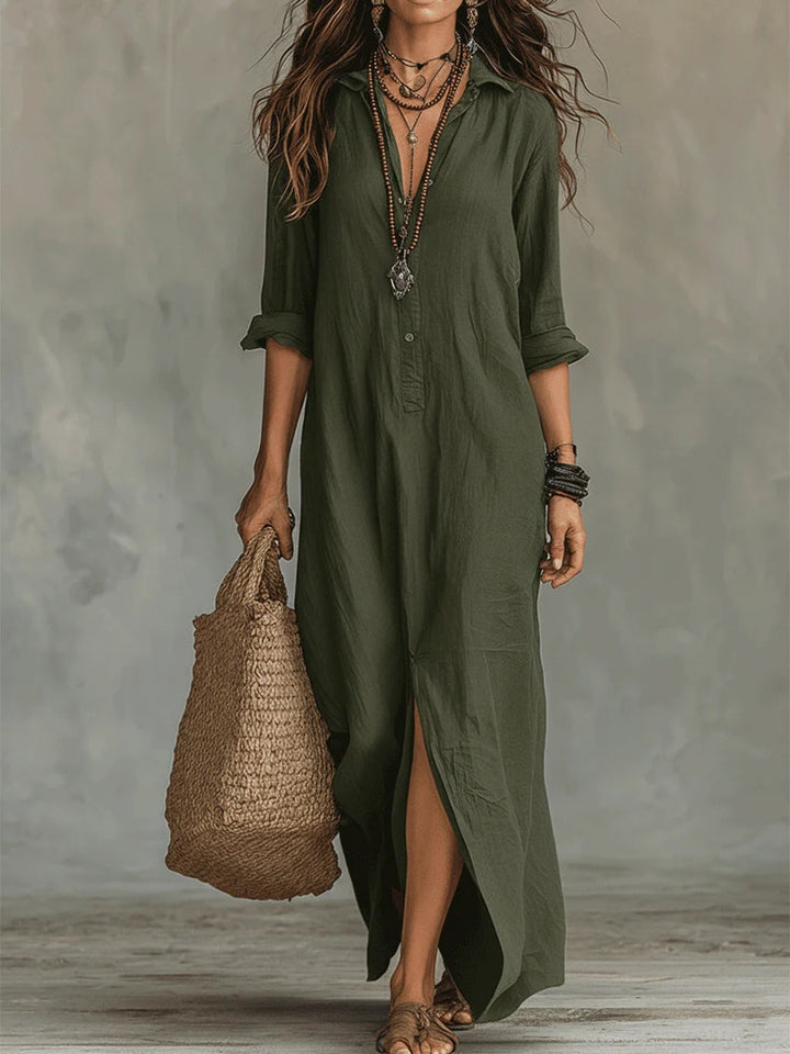Soline | Relaxed V-Neck Maxi Dress