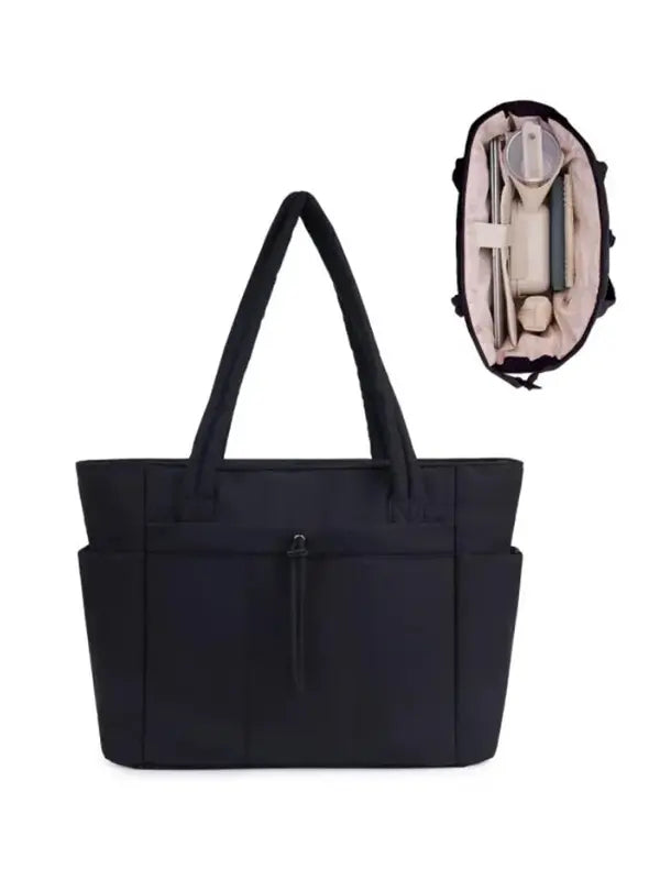 Veja™ | Women's Insulated Puffer Tote Bag Laptop & Cup Holder Casual Work Bag