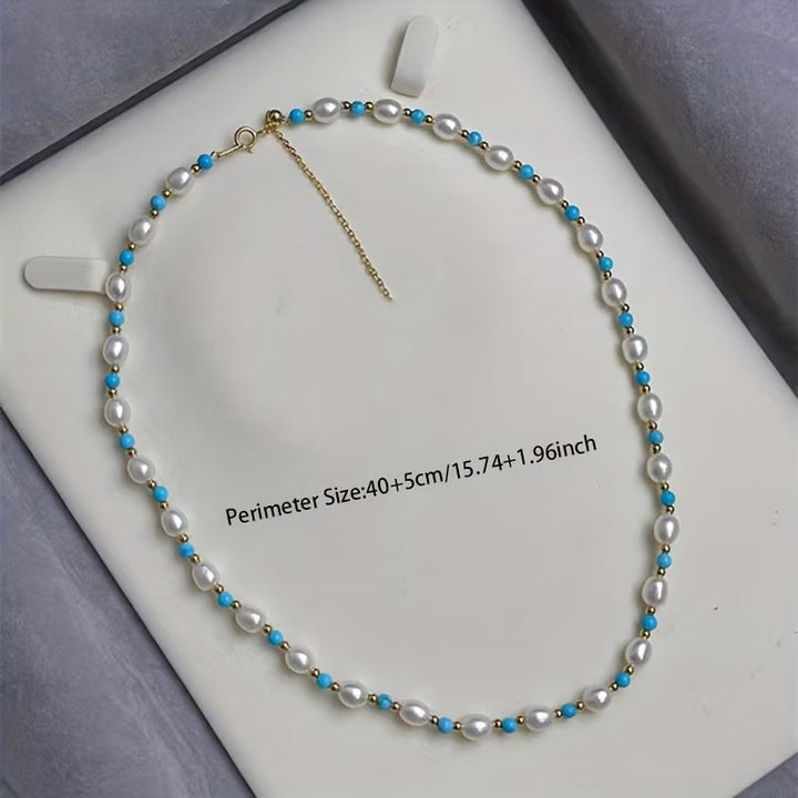 Willa™ | Pearl and Turquoise Beads Necklace