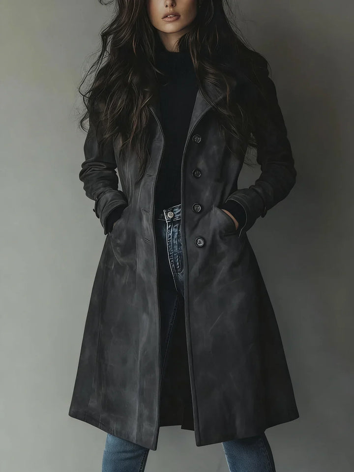 Sienna | Vintage Faux Suede Trench Coat