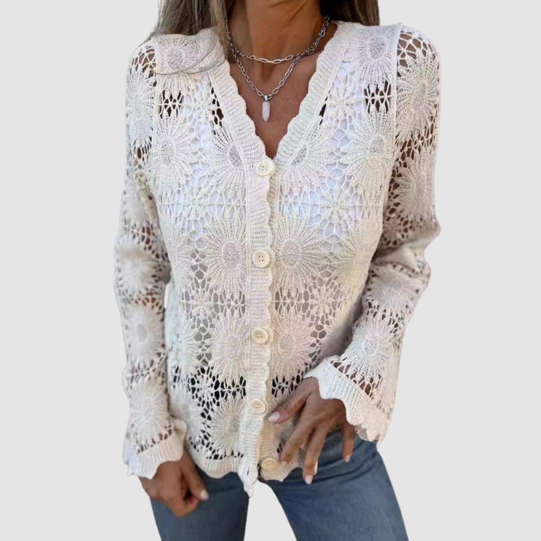 Laurelle Lace V-Neck Cardigan