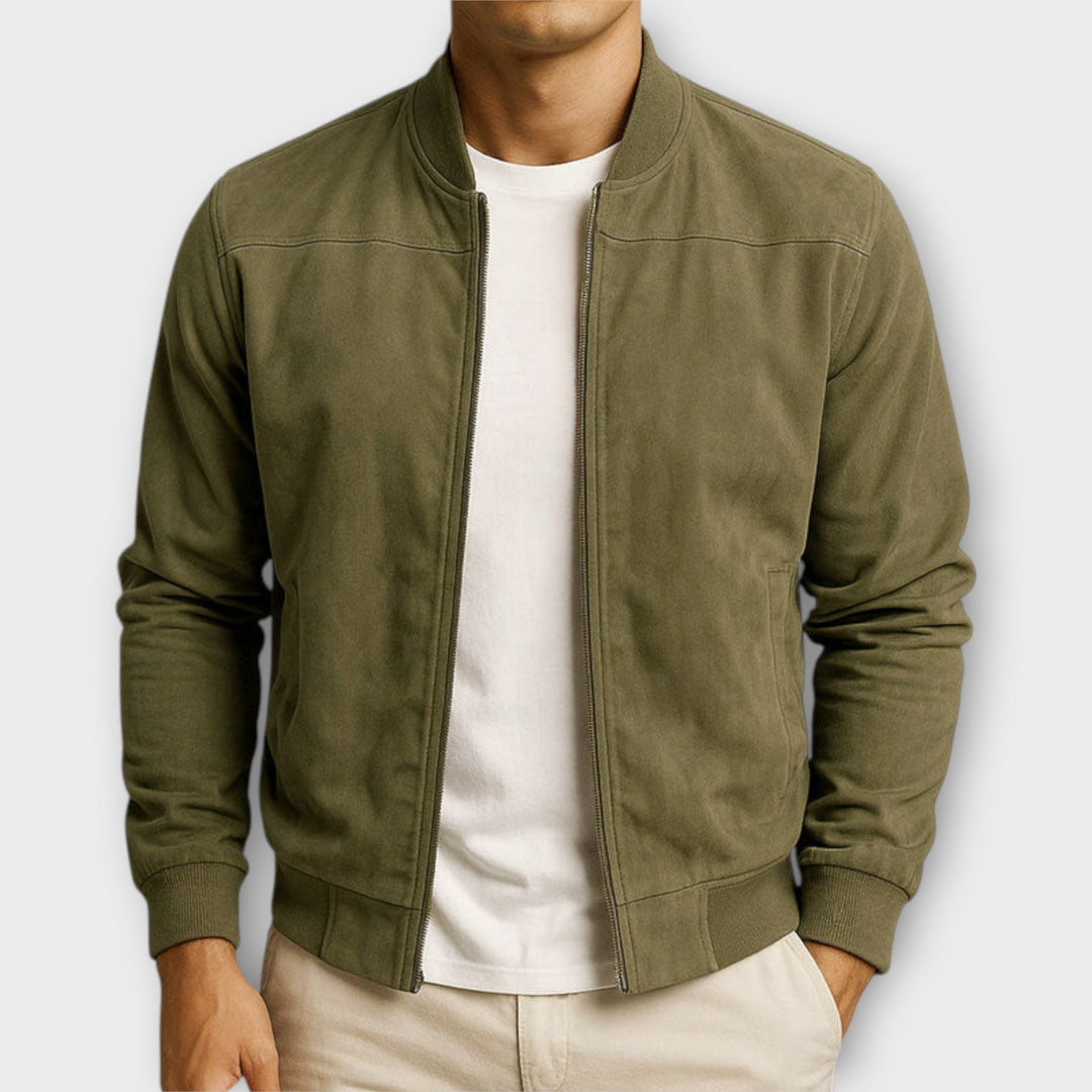 Elliot™ | Suede Leather Bomber Jacket