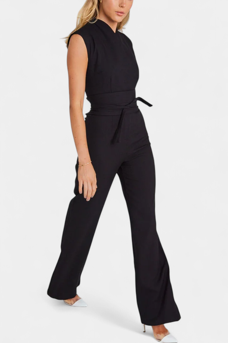 Sleeveless Flared Leg Jumpsuit