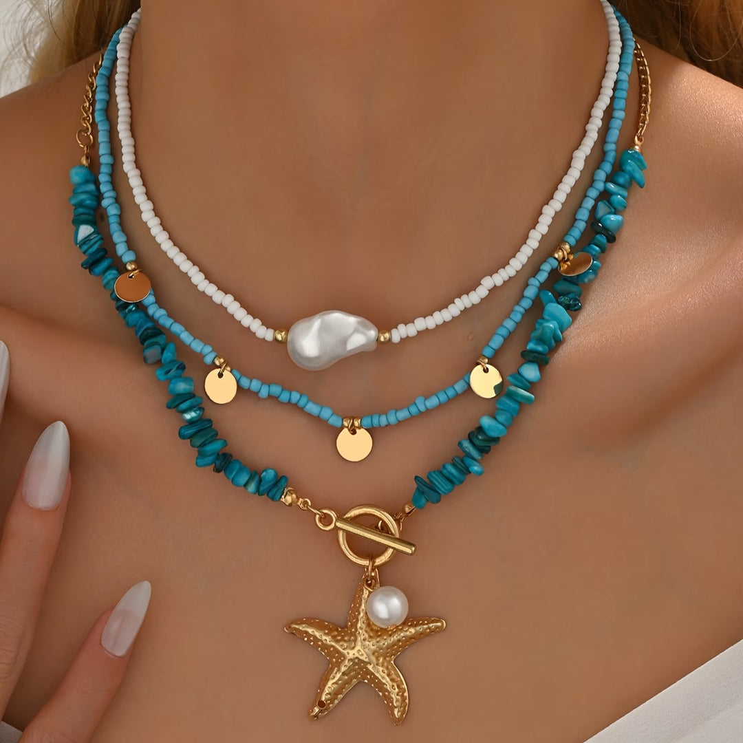 Esme™ | Pearl and Turquoise Coastal Necklace