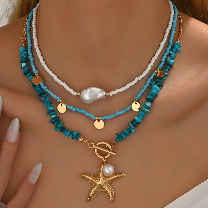 Esme™ | Pearl and Turquoise Coastal Necklace