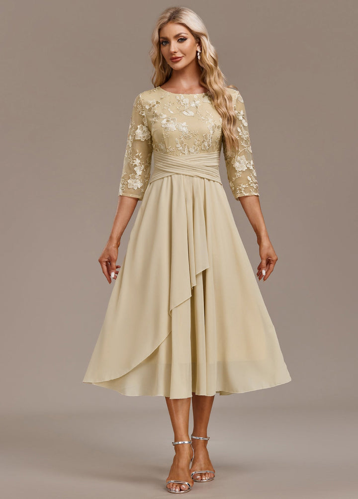 ANDREA – ELEGANT FLORAL CHIFFON DRESS