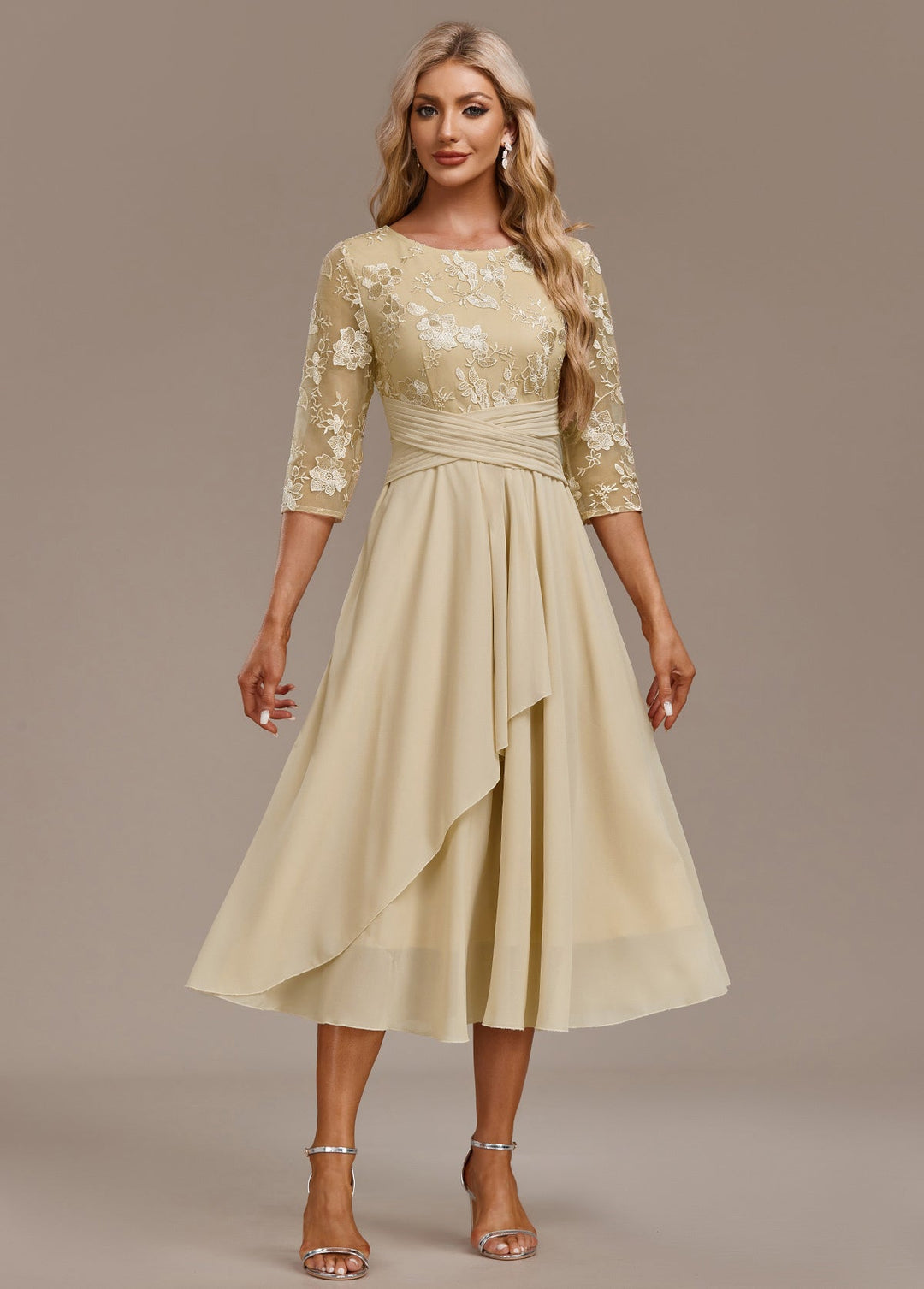 ANDREA – ELEGANT FLORAL CHIFFON DRESS