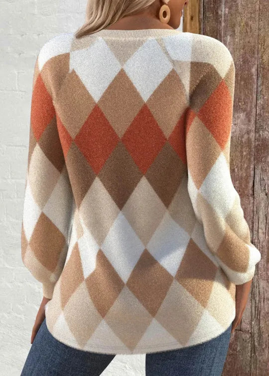 Iris™ | Buttoned Check Knit